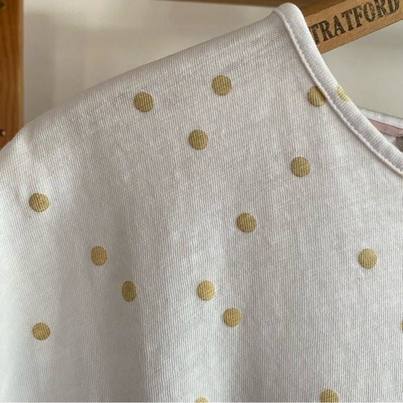 Boden White Metallic Gold Dots Faye Jersey T-shirt Dress - Picture 10 of 16